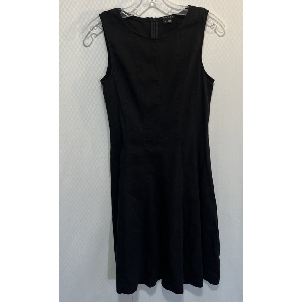 Theory Sleeveless Dress Career Wear Linen Black Size 4